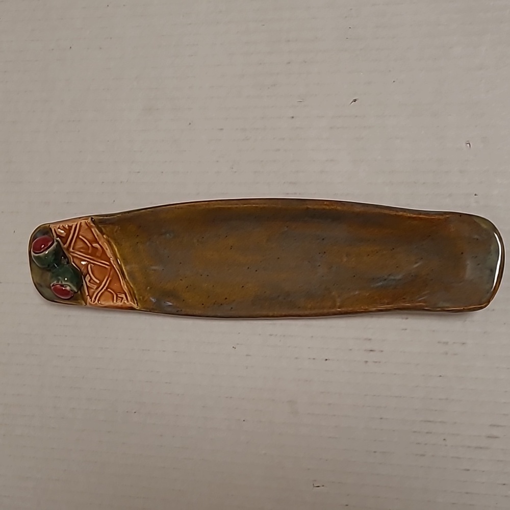 Stamped Pottery Olive Dish
